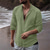 economico Vacanza-Per uomo Camicia Camicia Estiva Abbigliamento da spiaggia Camicia casual Camicia con colletto alla coreana Camicia con Bottoni Semplice Spiaggia Vacanza Azzurro cielo Cachi Grigio Manica Lunga Collo
