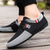 abordables Zapatos Informales con Cordones-Zapatillas deportivas informales de punto bicolor para hombre: zapatillas deportivas transpirables con cordones de nailon para uso diario.