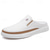 abordables Sabots et mules-chaussures mules blanches pour hommes – design élégant à enfiler avec des accents marron, légères et confortables pour un usage quotidien, des sorties décontractées et des voyages
