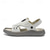 رخيصةأون صنادل العطلة-صندل رياضي أبيض للرجال بحزام قابل للتعديل وفتحات تهوية - حذاء مريح وجيد التهوية للرياضة والملابس الكاجوال