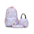 cheap Kids &amp; Teen Backpacks-Girls&#039; 3-Piece Pastel Backpack Set with Lunch Bag and Pencil Case – Lightweight Quilted School Bookbag for Teen Students and Daily Use