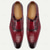 cheap Classic Dress Shoes-Men's Red Crocodile Pattern Leather Monk Strap Shoes – Bold Prom and Gala Footwear for Formal Events