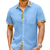 voordelige Vakantie-Voor heren Overhemd Linnen overhemd Zomer overhemd Strand Kleding Overhemd met knopen Effen Kleur Casual Strand Zwart Wit Groen Licht Blauw Korte mouw Kraag Lente zomer Zomer Kleding