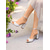 cheap Formal-Women&#039;s White Open-Toe Ankle Strap High Heel Wedding Sandals, Stylish Block Heels for Bridal Parties and Wedding Ceremonies