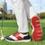 economico Scarpe da Golf da Uomo-scarpe da golf da uomo rosse e blu navy: sneakers stringate ad alte prestazioni con dettagli in pelle per golf, sport e abbigliamento casual