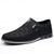 cheap Slip-On Casual Shoes-Men's Black Slip-On Sneakers with Textured Design – Comfortable Shoes for Casual and Everyday Wear