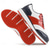 economico Scarpe da Golf da Uomo-scarpe da golf da uomo rosse e blu navy: sneakers stringate ad alte prestazioni con dettagli in pelle per golf, sport e abbigliamento casual