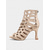 cheap Latin Shoes-Beige Rhinestone Lace-Up Latin Dance Heels for Women – Breathable Mesh Peep Toe Performance Shoes for Ballroom Practice
