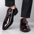 cheap Formal-Men&#039;s Dress Shoes - Burgundy Two-Tone Patent Leather Shoes with Lace-Up Design for Dance Parties and Special Occasions