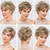 cheap Older Wigs-Light Blonde Mixed Off-White Short Pixie Cut Wigs for Women With Bangs Human-hair Like Texture Natural Layered Hair