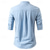 cheap Cotton Linen Shirt-Men&#039;s Shirt Linen Shirt Popover Shirt Casual Shirt Cotton Shirt Plain Vacation Hawaiian Black White Apricot Gray 3/4 Length Sleeve Band Collar Summer Spring Clothing Apparel Button-Down