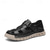abordables sandalias de exterior-Sandalias de pescador de piel sintética marrón para hombre: cómodas sandalias con velcro para exteriores, ideales para verano y uso informal.