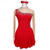 cheap Figure Skating Dresses-Figure Skating Dress Women&#039;s Girls&#039; Ice Skating Dress Red Patchwork Thumbhole Mesh Spandex Stretchy Training Practice Professional Skating Wear Thermal Warm Crystal / Rhinestone Long Sleeve Ice