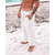 abordables Vacances-Homme Pantalons en Lin Pantalons Pantalon d&#039;été Pantalons de Plage Avec Poches Cordon de serrage Uni Confort Respirant Vacances Quotidien Fête Hawaïen Boho Blanche
