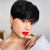cheap Older Wigs-Short Brown Pixie Cut Wig for Women Short Hair Wigs with Bangs Mixed Blonde Highlight Layered Fluffy Synthetic Hair Replacement Wig Halloween Costumes Wigs