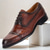 זול נעליים קלאסיות לחליפה-נעלי אוקספורד עור בדוגמת תנין חומה לגברים - נעלי דרבי קנטקי לאירועים רשמיים