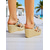 economico Sandali con zeppa-sandali con zeppa in strass dorati boho da donna: tacchi a spillo scintillanti per le vacanze al mare, le feste estive e l'abbigliamento da resort