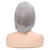 cheap Older Wigs-Women Short Bob Wig Grey Mommy Wig Synthetic Natural Looking Bangs Wig for Daily Party Cosplay