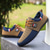 abordables Zapatos Informales con Cordones-Zapatillas deportivas informales de punto bicolor para hombre: zapatillas deportivas transpirables con cordones de nailon para uso diario.