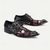 levne Elementární Společenské Boty-Pánské černé květinově vyšívané monk strap společenské boty - Gotické formální boty pro svatby bankety a módní přehlídky