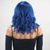 cheap Synthetic Trendy Wigs-Women&#039;s Synthetic Wig Deep Wave Water Wave Asymmetrical Neat Bangs 16 Inch A1 Comfort Classic Machine Made Blue