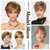 cheap Older Wigs-Short Brown Pixie Cut Wig for Women Short Hair Wigs with Bangs Mixed Blonde Highlight Layered Fluffy Synthetic Hair Replacement Wig Halloween Costumes Wigs
