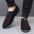 cheap Slip-On Casual Shoes-Men's Black Slip-On Sneakers with Textured Design – Comfortable Shoes for Casual and Everyday Wear
