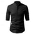cheap Cotton Linen Shirt-Men&#039;s Shirt Linen Shirt Popover Shirt Casual Shirt Cotton Shirt Plain Vacation Hawaiian Black White Apricot Gray 3/4 Length Sleeve Band Collar Summer Spring Clothing Apparel Button-Down