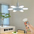 economico Lampadine-Ventilatori da soffitto E27 con luci, ventilatore pieghevole a 6 foglie a forma di U con telecomando, dimmerabile, piccolo ventilatore da soffitto per camera da letto, garage, temporizzazione