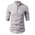 cheap Cotton Linen Shirt-Men&#039;s Shirt Linen Shirt Popover Shirt Casual Shirt Cotton Shirt Plain Vacation Hawaiian Black White Apricot Gray 3/4 Length Sleeve Band Collar Summer Spring Clothing Apparel Button-Down