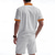 cheap Men&#039;s Tee Sets-Men&#039;s T-shirt Suits 2 Pieces Outfits Tee &amp; Shorts Short Sleeve Standing Collar Summer Color Block Fashion Casual Lace up 2 Piece Vacation Daily Wear Going out Black White Royal Blue Top Tee for Men