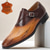 tanie Klasyczne Buty Eleganckie-brązowe buty wizytowe męskie z paskiem typu monk strap z laserowo wycinanymi detalami – eleganckie, najwyższej jakości skórzane buty na bale i bankiety
