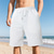 cheap Sweat Shorts-Men&#039;s Shorts Summer Shorts Casual Shorts Pocket Drawstring Elastic Waist Plain Textured Comfort Breathable Knee Length Outdoor Vacation Sport Casual Black White