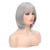 cheap Older Wigs-Women Short Bob Wig Grey Mommy Wig Synthetic Natural Looking Bangs Wig for Daily Party Cosplay