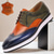economico Scarpe Eleganti Classiche-scarpe derby in pelle bicolore da uomo: eleganti scarpe eleganti arancioni e blu per balli di fine anno e incontri mondani