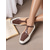 cheap Women&#039;s Flats-Women&#039;s  Dark Brown Woven Faux Leather Flats – Retro Casual T-Strap Shoes for Ladies, Ideal for Daily Outings or Office Wear