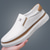 abordables Chaussures Décontractées Slip-On-Baskets blanches à enfiler pour homme avec détails en PU – chaussures légères et tendance pour le streetwear, les voyages et les tenues décontractées