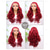cheap Synthetic Lace Wigs-Synthetic Lace Wig Body Wave Style 22 inch Red Middle Part 13x4 Lace Front Wig Women&#039;s Wig Red / Brown