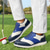 economico Scarpe da Golf da Uomo-scarpe da golf da uomo rosse e blu navy: sneakers stringate ad alte prestazioni con dettagli in pelle per golf, sport e abbigliamento casual