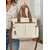 abordables Cabas et fourre-tout-Sac à bandoulière en toile pour femme – Sac à main décontracté bicolore de grande capacité, design multi-poches, sac à bandoulière léger pour un usage quotidien, les voyages et les essentiels de maman
