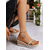 cheap Vacation Sandals-Women&#039;s Cork Wedge Sandals – Brown Strappy Espadrille Platform with Buckle, Casual Summer Shoes for Daily Wear, Travel and Beach Outfits