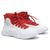 abordables Baskets Décontractées-Baskets de basket montantes rouges et blanches pour hommes avec absorption des chocs – confort et durabilité haut de gamme pour des performances sportives