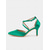 abordables cóctel-Tacones de satén verde con punta puntiaguda y tiras cruzadas para mujer: un look atrevido para cócteles y ocasiones glamurosas.