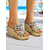 economico Sandali con zeppa-sandali con zeppa in strass dorati boho da donna: tacchi a spillo scintillanti per le vacanze al mare, le feste estive e l'abbigliamento da resort