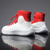 abordables Baskets Décontractées-Baskets de basket montantes rouges et blanches pour hommes avec absorption des chocs – confort et durabilité haut de gamme pour des performances sportives