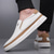 abordables Chaussures Décontractées Slip-On-Baskets blanches à enfiler pour homme avec détails en PU – chaussures légères et tendance pour le streetwear, les voyages et les tenues décontractées
