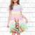 cheap 3D Cartoon Dress-Girls&#039; 3D Rabbit Flower Dress Short Sleeve Summer Spring Vacation Daily Holiday Princess Beautiful Sweet Kids 4-12 Years Casual Dress Knee-length Regular Fit