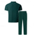 abordables Ensembles de t-shirts basiques pour hommes-Homme Ensembles T-shirt Ensembles de Pantalons Tenues 2 pièces Manche Courte Col de chemise Été Bloc de Couleur Mode Occasionnel 2 pièces Vacances Tenue quotidienne Sortir Noir Vin Vert foncé T-shirt