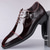 cheap Formal-Men&#039;s Dress Shoes - Burgundy Two-Tone Patent Leather Shoes with Lace-Up Design for Dance Parties and Special Occasions