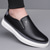 abordables Chaussures Décontractées Slip-On-Baskets blanches à enfiler pour homme avec détails en PU – chaussures légères et tendance pour le streetwear, les voyages et les tenues décontractées